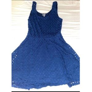 Navy blue lace dress.
